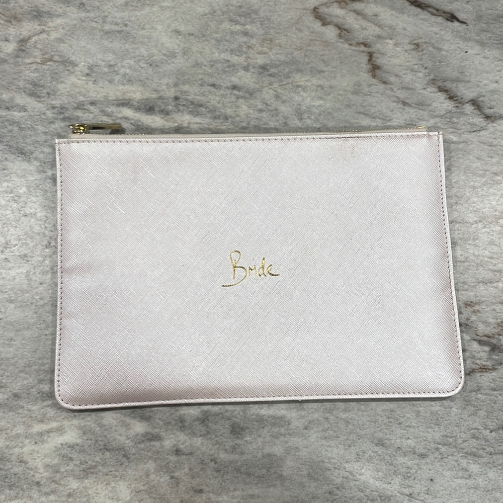 Bride Gold and Champagne White Wristlet/ Storage for Wedding. Perfect gift!